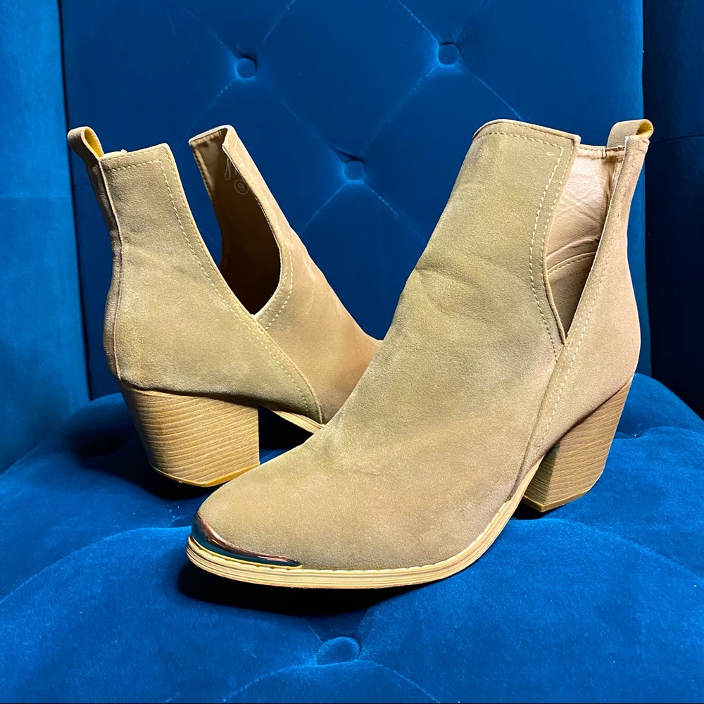 Taupe Bootie Block Heel